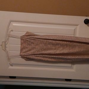 Dress with lace overlay and sheer jacket with rhinestone closure